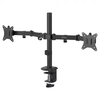 Galda stiprinājums diviem monitoriem SAVIO UM-03 Melns, VESA 100x100, 17–32 collām