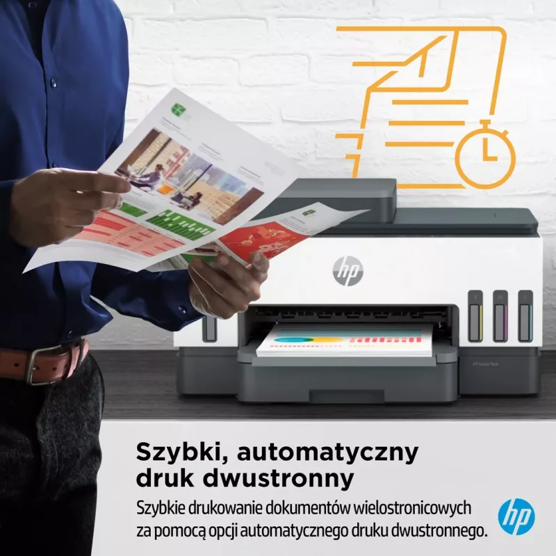 HP Smart Tank 750 Daudzfunkciju Printeris ar Nepārtrauktas Padeves Tinti, Krāsu, Wi-Fi, Viedtālruņa Aplikāciju, Divpusējo Drukāšanu, Automātisko Dokumentu Padevēju