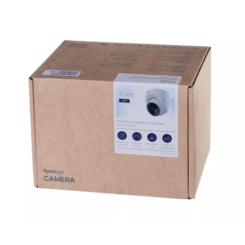 Synology TC500 tūrveida IP drošības kamera, 5MP, 2880x1620, iekštelpām un ārtelpām, griestu montāža