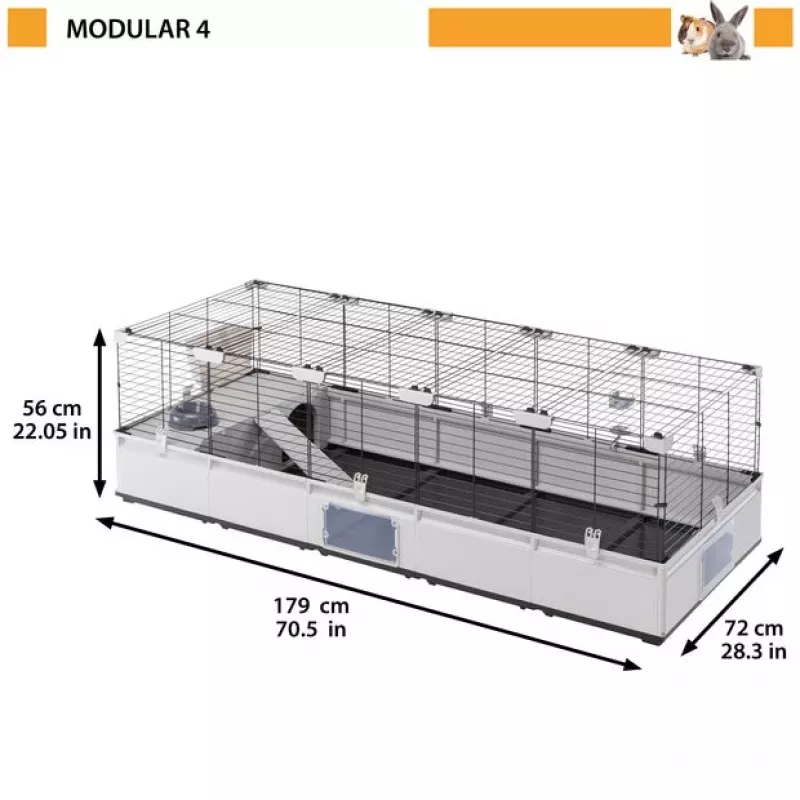 FERPLAST Modular 4 – būris trušiem un jūrascūciņām – 179 x 72 x 56 cm
