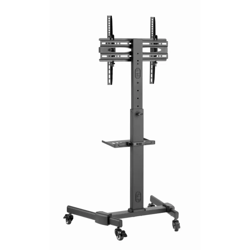 TV statīvs GEMBIRD TVS-55T-01 32–55 collu televizoriem, tērauds, augstuma regulējams VESA 100x100–400x400, slīpums, riteņi, max slodze 35 kg