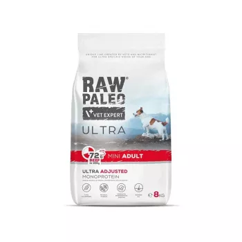 VET EXPERT RAW PALEO Ultra Mini Adult Beef - sausā suņu barība - 8 kg