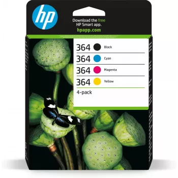HP 364 4-krāsu komplekts Melns/Cian/Magenta/Dzeltens oriģinālās tintes kasetnes