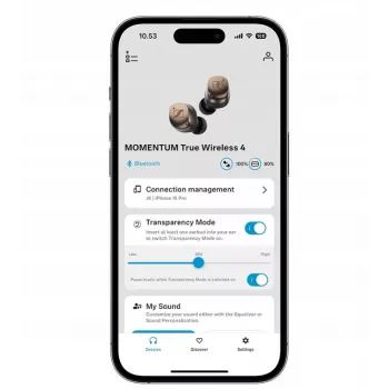 SENNHEISER Momentum MTW4 Bezvadu Bluetooth trokšņu slāpējošas sporta austiņas - Balts & Sudrabs