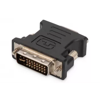 Assmann DVI adapteris DVI(24+5) - HD15 vīriešu/sieviešu, DVI-I dual link, melns (AK-320504-000-S)