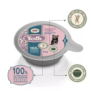 FOLK Kitten Delicate lamb dish - slapjā barība kaķēniem - 85g