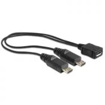 USB kabelis DeLOCK 20.5cm USB micro-B uz 2 x USB micro-B