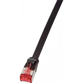 Logilink SlimLine - Patch-Cable - RJ-45 (vīriešu) līdz RJ-45 (vīriešu) - 3 m - U/FTP, PiMF - CAT 6 - Formēts, Plakans, Bezķēdes - Melns (CF2063S)