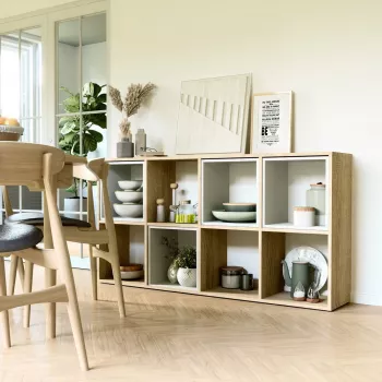 Grāmatplaukts MALAX 2X4 SONOMA, Sonomas ozols, 8 plaukti, 1470×300×750 mm