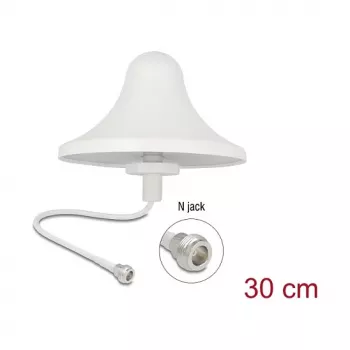 Griestu antena DELOCK 4G WiFi 2.4 GHz N-type (sieviete) 3 dBi RG-58 30 cm