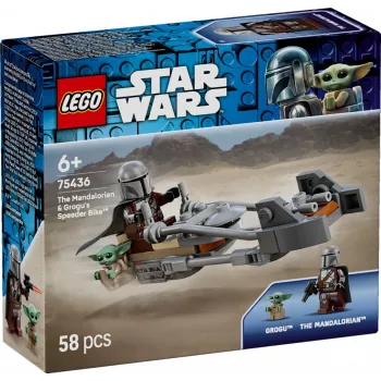 LEGO STAR WARS 75436 Mandaloriana un Grogu ātrumvelosipēds