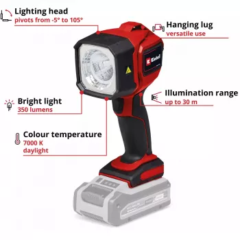 Power X-Change bezvadu gaisma TC-CL 18/350 Li - Solo, 18V, LED gaisma bez akumulatora un lādētāja