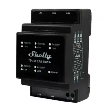 Shelly LAN Switch viedais komutators, melns, 110-240 V AC, 1 W