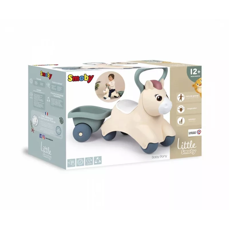 Little Smoby Baby Pony Veločums ar Piekabi