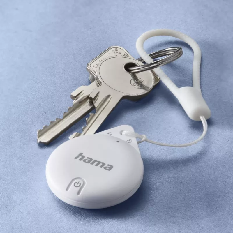 HAMA Item Finder 00185815 Bluetooth Apple Find My aplikācijai, balts — atslēgu, somu un citu priekšmetu izsekotājs