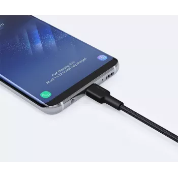 USB-C uz USB-A kabelis Aukey CB-CA2, neilona pīts, Quick Charge 3A, 1 m