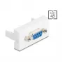 Sienas VGA kontaktligzda DELOCK 81556, sievišķā–sievišķā, balta, ABS, 45×22.5×17.4 mm