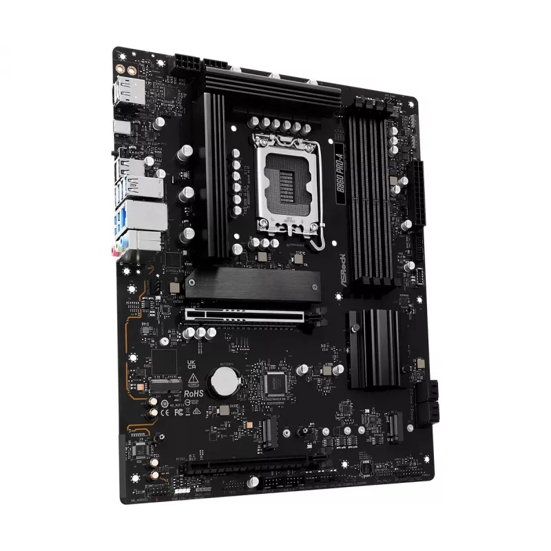 Mātesplate ASRock B860 Pro-A — Intel B860 ATX, LGA 1851, DDR5, 4x DIMM, 256 GB, 2.5Gb LAN, 1x M.2, 4x SATA III