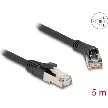 DeLOCK RJ45 Cat.8.1 S/FTP tīkla kabelis 45° leņķa uz taisno 5 m melns