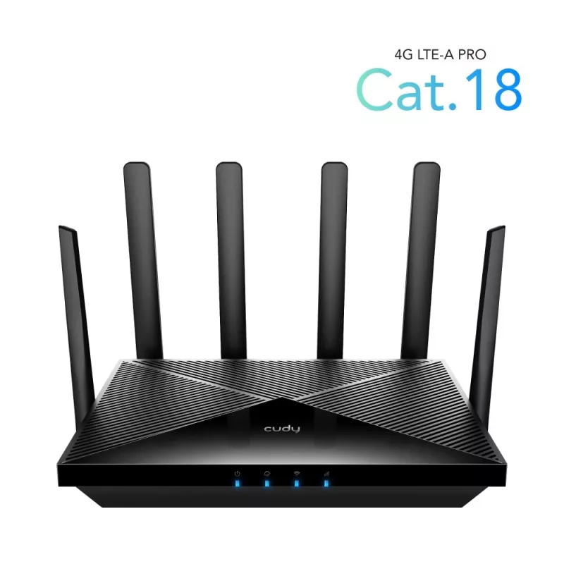 Cudy LT18 bezvadu maršrutētājs Gigabit Ethernet Divjoslu (2.4 GHz / 5 GHz) 4G Melns