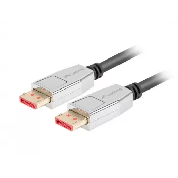 DisplayPort kabelis LANBERG CA-DPDP-20CU-0010-BK — DisplayPort uz DisplayPort, 1 m, Melns/Sudrabs