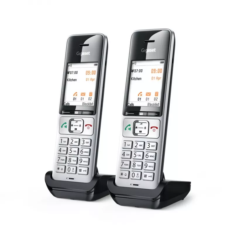 Gigaset COMFORT 500HX duo Analog/DECT telefons ar zvana identifikāciju Melns, Sudrabs