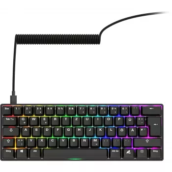 Sharkoon 100065630 tastatūra 60% vadu USB QWERTZ vācu melna