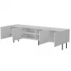 TV skapis cama meble LUCCA 4D, 2000×400×590 mm, balts, skaidu plātnes virsma