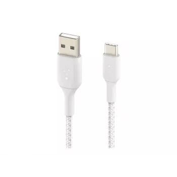 USB kabelis Belkin CAB002BT1MWH 1m USB A uz USB C balts