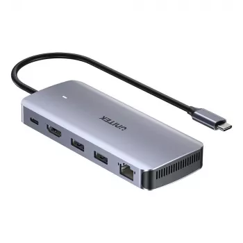 UNITEK aktīvais centrmezgls USB-C 10Gbps, M.2, HDMI, PD 100W