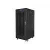 Montāžas skapis 19 inch 27U 600x800 melns, perforētas durvis ar LCD (plakanā iepakojumā)