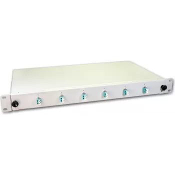 Lightwin LWL Splice Box, 12 šķiedras, 6x DLC daudzmodu, 50/125µm OM3 pigtail, SPBOX 12G50 OM3 DLC
