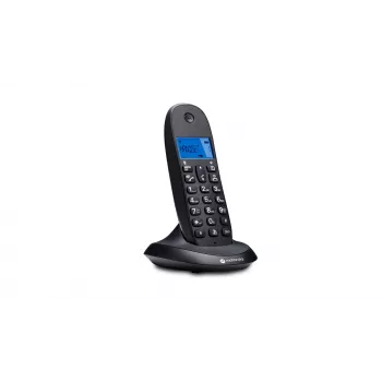 Bezvadu telefons Motorola C1001CB Melns — DECT klausule ar 1,6 collu displeju