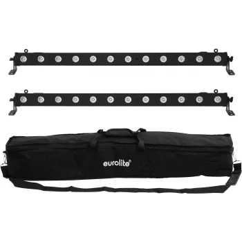 LED bāru komplekts EUROLITE 2x LED BAR-12 QCL RGBW ar mīksto somu — 2 gab., RGBW QCL gaismas diodes