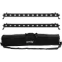 LED bāru komplekts EUROLITE 2x LED BAR-12 QCL RGBW ar mīksto somu — 2 gab., RGBW QCL gaismas diodes