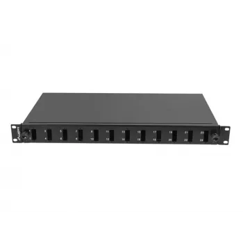 Patch Panel Lanberg FOP1-12SD-LQB 1U Tērauds Melns Rack Montāžai