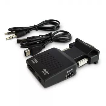 SAVIO CL-145 VGA uz HDMI pārveidotājs, Audio, Full HD Melns