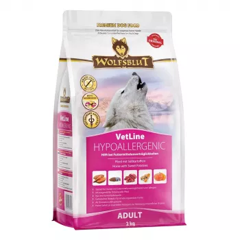 WOLFSBLUT VetLine Hypoallergenic Horse with sweet potatoes - sausā suņu barība - 2kg