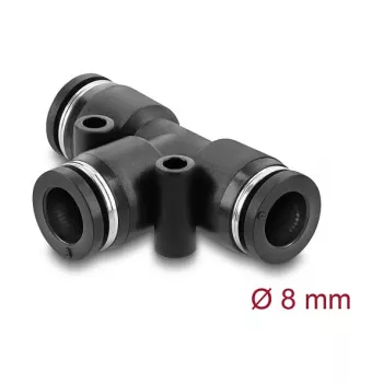 DeLOCK 60749 pneimatiskais T-veida savienotājs 8 mm ar diviem montāžas caurumiem
