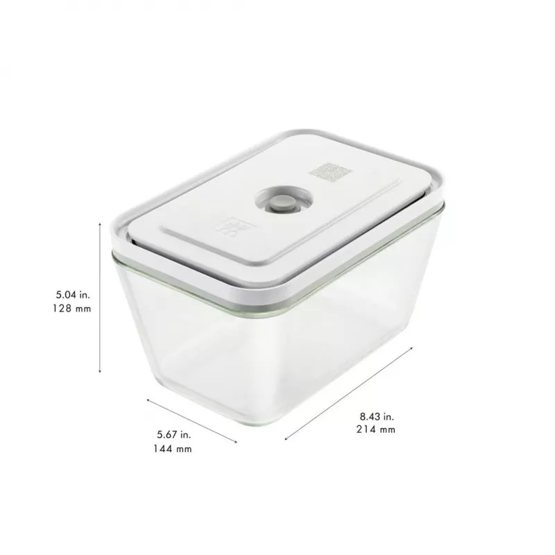 Pārtikas uzglabāšanas kārbu komplekts ZWILLING FRESH & SAVE taisnstūra stikls/plastmasa 3 gab., 0,35/0,75/1,6 L, hermētisks, mikroviļņu/cepeškrāsns/ledusskapis drošs