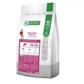 NATURE'S PROTECTION Mini Extra Salmon sausā barība suņiem 7.5 kg