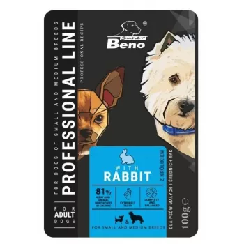 SUPER BENO Adult Small and Medium Rabbit - Mitrā suņu barība - 100 g