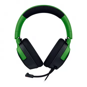 Vadu spēļu austiņas Razer Kraken V4 X — supra-aurālās, 20–20000 Hz, 1.8 m kabelis, 310 g, melns/zaļš