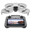 Drone DJI Flip 4 ar 48 MP kameru, 4K (3840x2160), 3110 mAh akumulators, 16 m/s, 14 000 m darbības rādiuss, 4 rotori, 0.249 kg, Melns/Balts