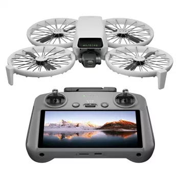 Drone DJI Flip 4 ar 48 MP kameru, 4K (3840x2160), 3110 mAh akumulators, 16 m/s, 14 000 m darbības rādiuss, 4 rotori, 0.249 kg, Melns/Balts