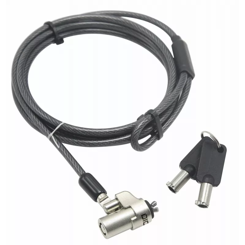 Slēdzene ar trosi DICOTA D31540 Melna 2 m