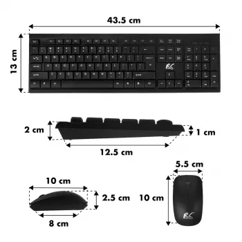 Bezvadu tastatūras un peles komplekts NanoRS RS580 ar ergonomisku dizainu