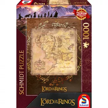 Puzle 1000 gabali, Schmidt Spiele Lord of the Rings – Middle Earth, mākslas apdruka