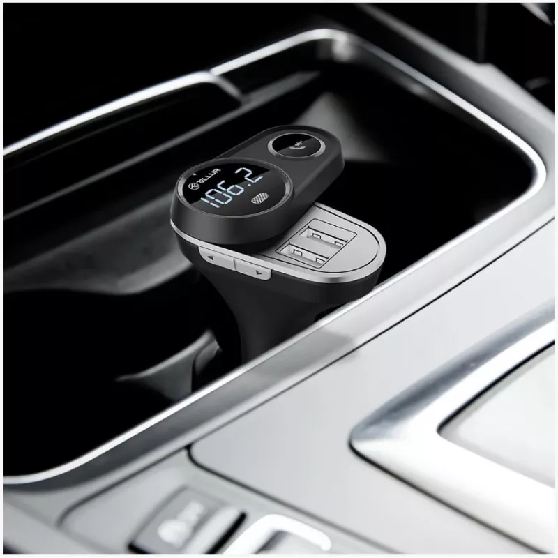 Tellur FMT-B5 auto FM raidītājs ar Bluetooth, melnā krāsā