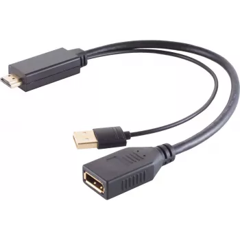 shiverpeaks BASIC-S Adapter HDMI-A, Displayport Ligzda, 4K, 30cm (80098-SPB)